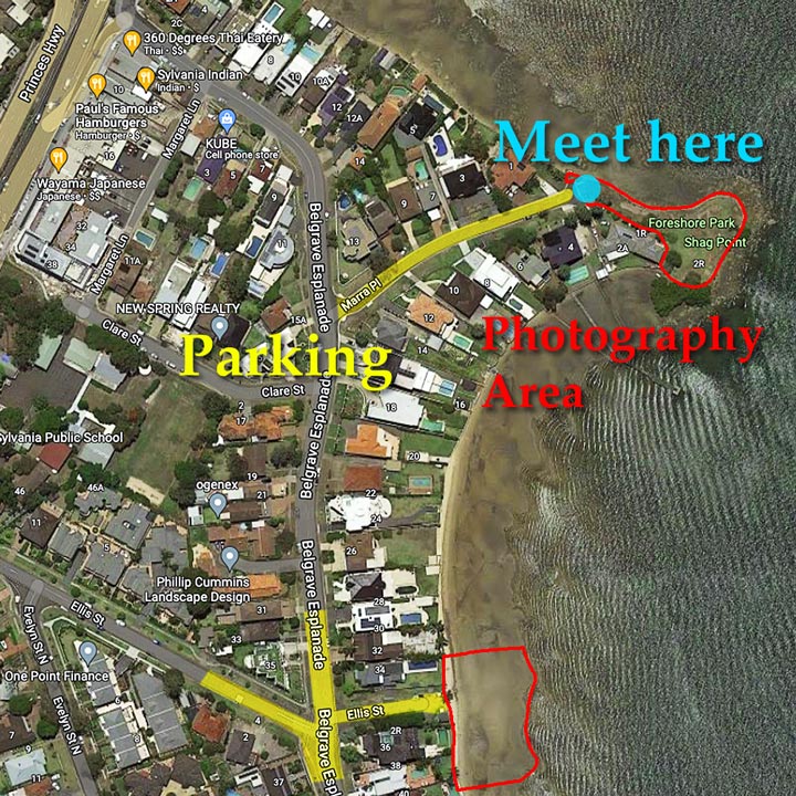 Sutherland Shire Portrait Photography Location Map